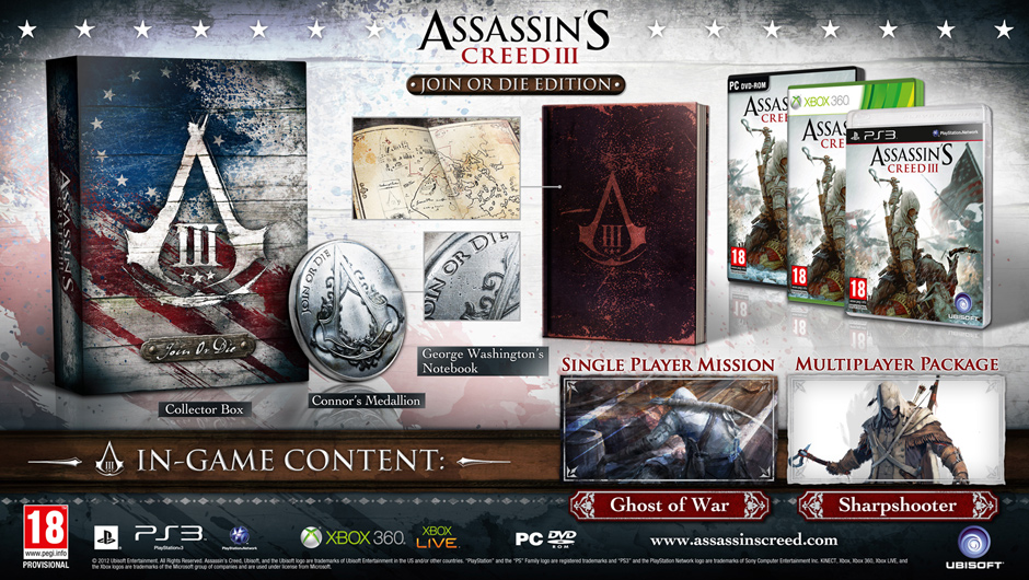 ��� �������������� ������� �� Assassin's Creed III �� ����� �������� ���� � EMEA ��������� �� Xbox 360, PlayStation�3 � Windows PC, �������� �� Ubisoft.